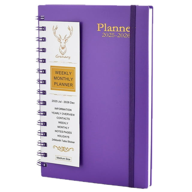 School savings 20252026 Annual High Efficiency Planning Tool: Coil Bound Monthly & Weekly Planner Notebook