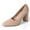 Nude Vegan Leather, variant on Jolie Heels for Women - Closed Pointed Toe Mid Block Heel Classic Pumps