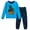 Royal Blue Dino, variant on Boys Pajama Set 2 Piece Soft Stretch Hacci Pajama Top and Bottom Pants (4-12)