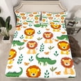 thumbnail image 2 of Castle Fairy Kawaii Lion Crocodile Queen Sheet Sets,Cartoon Wildlife Bed Set, 2 of 7