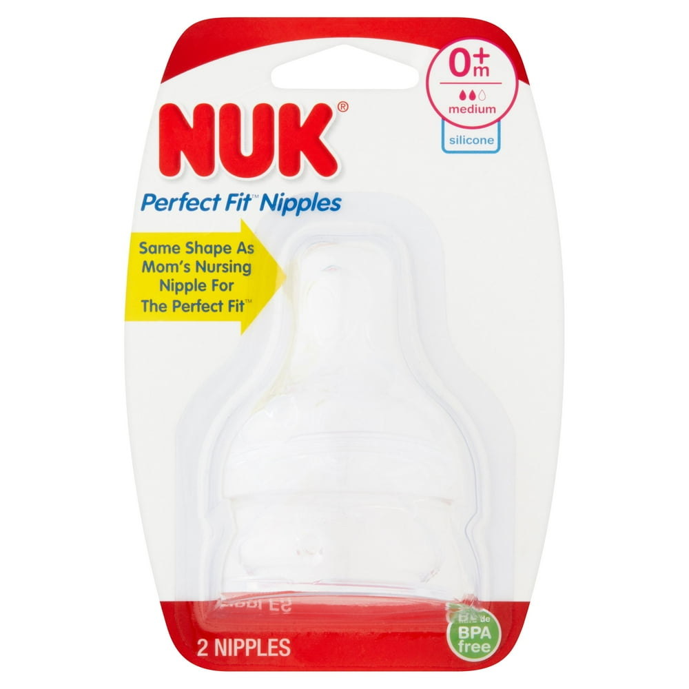 NUK Orthodontic Silicone Nipples 2Pack, Size 2 (Medium)