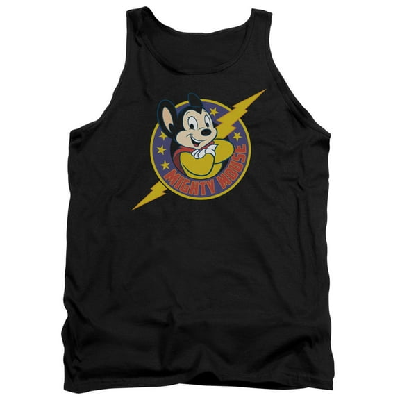 Mighty Mouse Mighty Hero Adult Tank Top Black