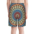 thumbnail image 3 of Cauagu Round Mandala Print Swim Trunks for Men,Youth Boys Swim Shorts Compression Liner Beach Shorts Boys' Swimming Shorts 7-20 Years Bathing Suit-Medium, 3 of 7