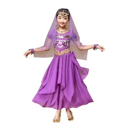 

Kids Girls Belly Dance Outfit India Dance Top+Skirt