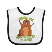 Inktastic Groundhog Day Wake Me when Winter is over Boys or Girls Baby Bib