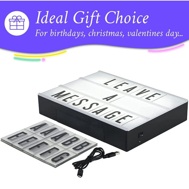Lightbox - Cinema Light Box - 100 Led Light Letters And - Personalised - Walmart.com