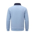 thumbnail image 6 of Mens Quarter Zip Pullover Sweatshirts for Men Diamond Quilted Collar Waffle Weave Sweatshirt Solid Color Casual Loose Fit Sweatshirt with Pockets, 6 of 8