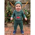 thumbnail image 5 of RUINIXCW Baby Christmas Outfit Letter Truck Embroidery Long Sleeve Romper and Hat, 5 of 8