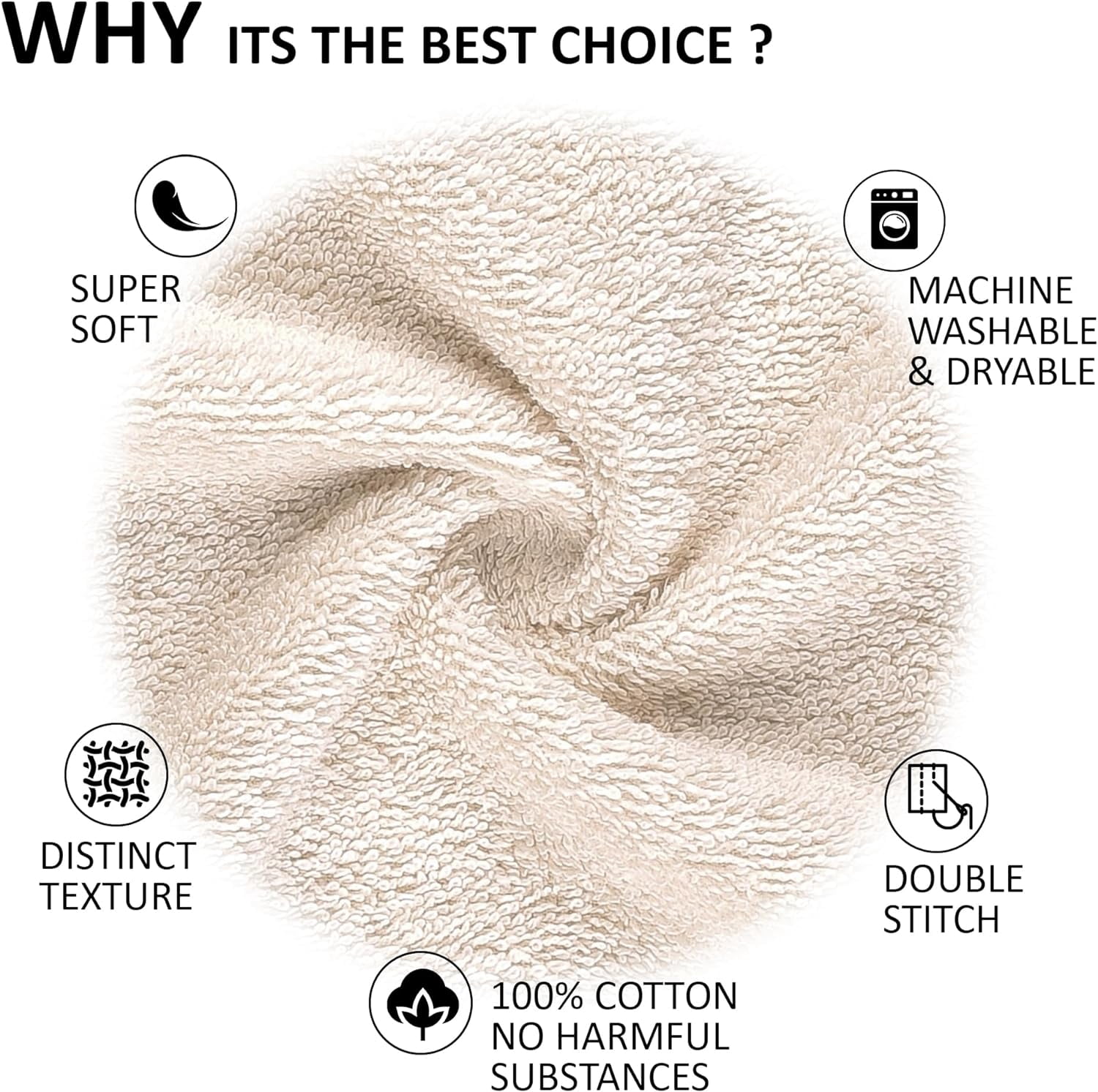 All Design Quick-Dry, Soft & High Absorbent Bath Towels Cotton Turkish Bath Towel Set of 6 | Daily Use 100% Cotton Towels for Bathroom, Airbnb, Gym & More | Bathroom Towels Set (6 Pcs, Ivory Lace)
