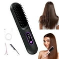 thumbnail image 2 of Cepillo alisador de pelo portátil sin cables, 3 ajustes de temperatura, calentamiento cerámico rápido en 30 segundos, recargable, compacto para viajar, apto para todo tipo de cabello, 2 of 7