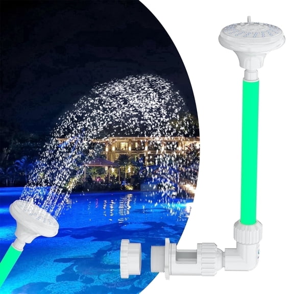 Ainkter Pool Fountain 360 Degree Adjustable 4 Spray Modes Green Glow-in-the-Dark Riser Energy Efficient 1 Count