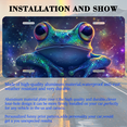 thumbnail image 3 of 1 Pcs License Plate Covers & Frames, Cosmic - colored Frog For Decorative Front, Aluminum License Plate Covers & Frames Cover For Men Women, 12" X 6", 3 of 7