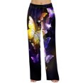 thumbnail image 1 of Pantalones largos de cintura elástica con bolsillo informal estampado de moda para mujer Fridja  alkflakhf32747, 1 of 5