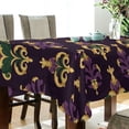 thumbnail image 5 of Yayeee Tablecloths 54" x 54" Rectangle Wrinkle Resistant Party Table Cover, Gold and Purple Floral Pattern, 5 of 8