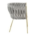thumbnail image 2 of LumiSource Gold Metal, Silver Velvet Braided Renee Chair, 2 of 5