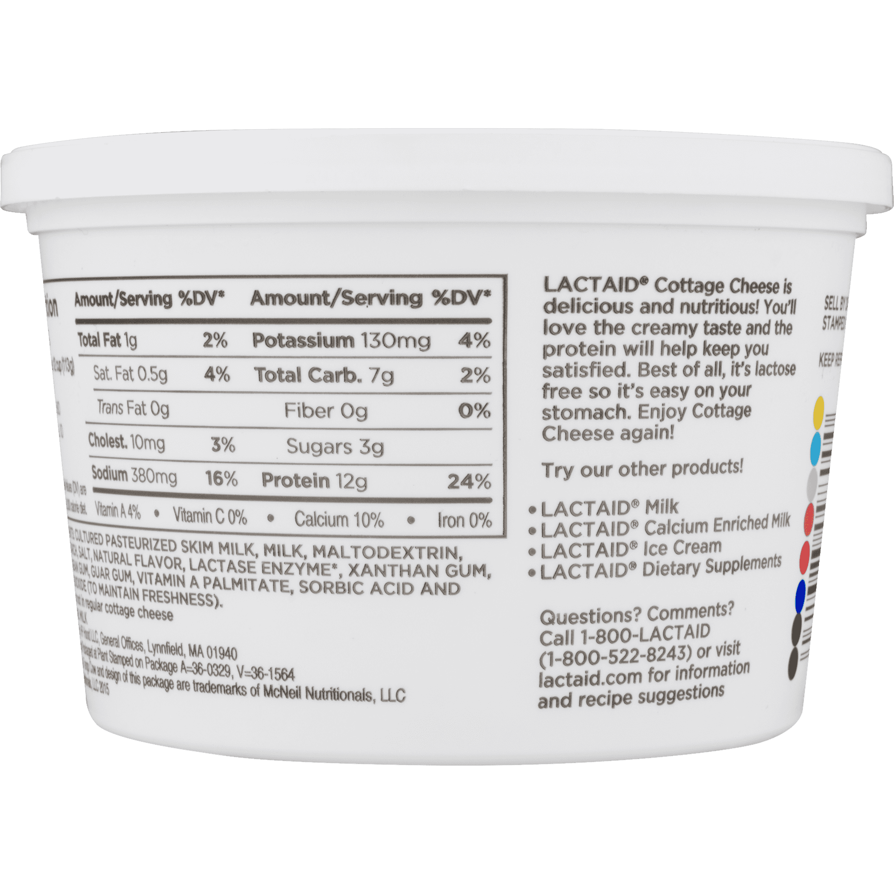 Lactaid Lactose Free Low Fat Cottage Cheese 16 Oz Walmart Com