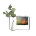 thumbnail image 1 of Dark Red Beautiful Flowers Metal Picture Frame Cerac Vase Decor, 1 of 3