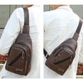 thumbnail image 4 of Pklyzj Clearance Men's Soft Leather Chest Bag Stylish One-Shoulder Bag Waterproofing Casual Business Crossbody Sling Bag Grocery & Essentials, 4 of 6