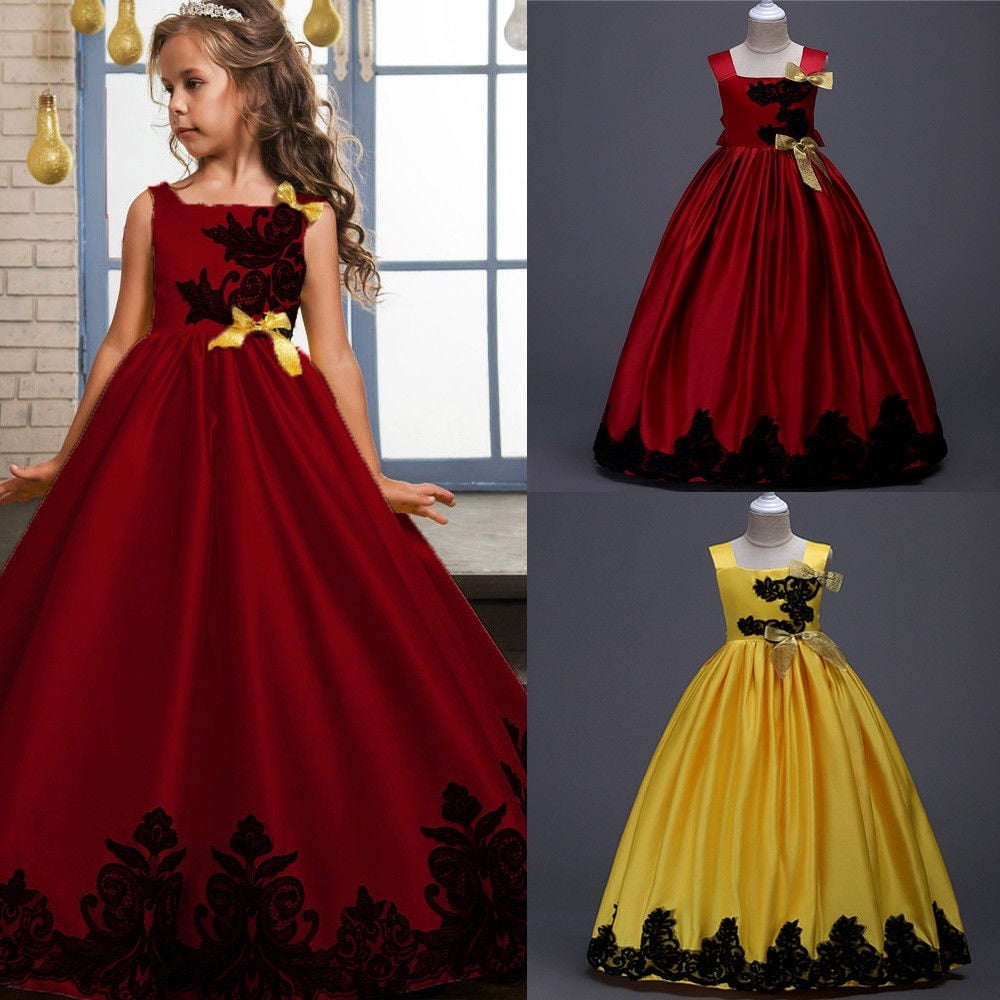 USA Kids Girls Diamond Chiffon Wedding Bridesmaid Pageant Party Formal Dress wea