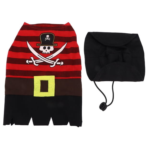 Disfraz de mascota, disfraz de pirata de perro de Halloween lavable a máquina para cachorros y gatitos L