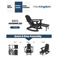 thumbnail image 6 of Patiokingdom Folding Adjustable Adirondack Rocking Chair with Retractable Ottoman and Cup Holders - Weather-Resistant Outdoor HDPE Recliner for Poolside, Patio, Lawn, Garden - Black, 6 of 7