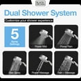 thumbnail image 6 of BLACK+DECKER Stainless Steel Dual Shower Heads with 5-Spray Setting Shower Head System, Chrome, 6 of 7