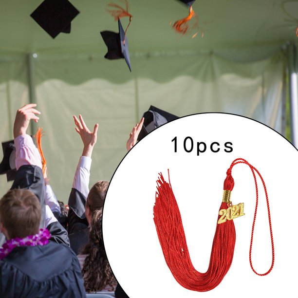Cordones de Honor de Graduación Hugo con abalorio dorado 2022 rojo