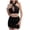 Black, variant on Women's V-Neck High Waist Bodycon Skirt Set - Sexy Two-Piece Outfit - Nylon Blend (M-XL)