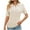 Beige, variant on Women Short Sleeve Sweater Tops Summer V Neck Cable Knit Pullover Casual Lapel Shirts