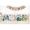thumbnail image 5 of Juego de 4 fundas de almohada de acuarela de Pascua, 18 x 18, decoración de granja de primavera, huevos de camión, flores, hogar, dulce hogar, decoraciones navideñas, funda de cojín f, 5 of 5