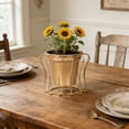 thumbnail image 7 of Tarmeek Decorative Plant Container with Curved Design in Gold Finish, Indoor Outdoor Garden Pot for Home Office, Creative Planter for Various Plants, 7 of 7