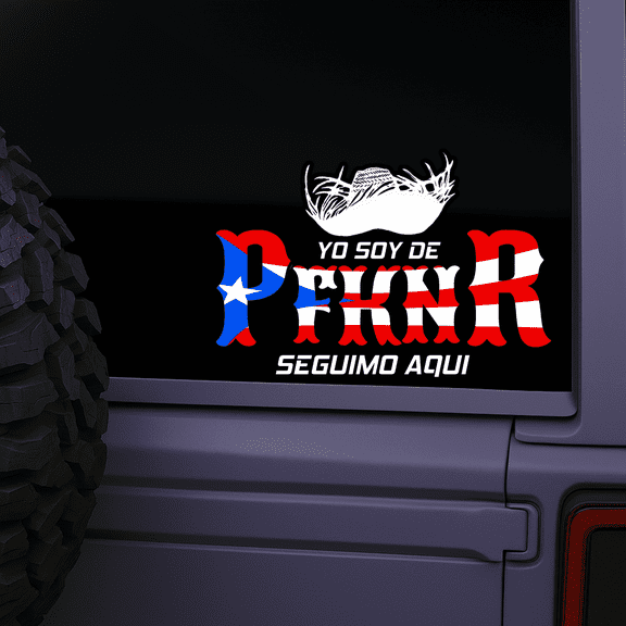 Puerto Rican Pride PFKNR Flag Waterproof Car Sticker