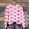 thumbnail image 2 of Penkiiy Valentine's Day Women Long Sleeve Crewneck Sweaters Heart Print Casual Pullover Sweatshirt L White, 2 of 7