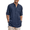 Navy Blue, variant on Mens Cotton Linen Shirts Long Sleeve Collarless Henley Shirts Casual Kurta Indian Shirts with Pocket