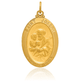 thumbnail image 5 of 14K Solid Yellow Gold Oval Saint Joseph Medal Necklace Chain Pendant Charm with chain 24inch, 5 of 11