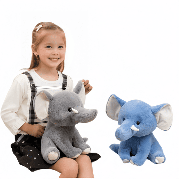 Elephant Stuffed Animal Plush Pillow - Soft Elephant Plush Toy-Bedtime Comfortable Companion -13.8''