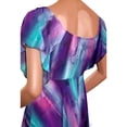 thumbnail image 3 of Funfash Women's Plus Size Purple Watercolor Empire Waist Top Shirt Blouse - XXXL, 3 of 4