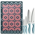thumbnail image 2 of Spice by Tia Mowry Savory Saffron 10 Piece Knife and Cutting Board Cutlery Set in Blue and Pink, 2 of 8