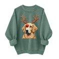 thumbnail image 3 of yoeyez Christmas T Shirts Women Xmas Cute Pet Print Pullover Tops Crewneck Lightweight Long Sleeve Sweatshirt Winter Holiday Tunics, 3 of 6