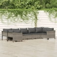thumbnail image 1 of vidaXL 7 Piece Garden Lounge Set with Cushions Grey Poly Rattan, 1 of 5