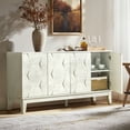 thumbnail image 3 of Tina's Home Modern White 4 Doors Storage Credenza and Sideboard Buffet Cabinet with Adjustable Shelves Solid Wood Legs, 3 of 10