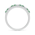 thumbnail image 2 of ANGARA Natural Round Emerald and Diamond Half Eternity Wedding Ring in 14K White Gold for Women (Size-2mm) | May Birthstone, Birthday, Anniversary, Jewelry Gift for Women | Natural Emerald Ring, 2 of 8