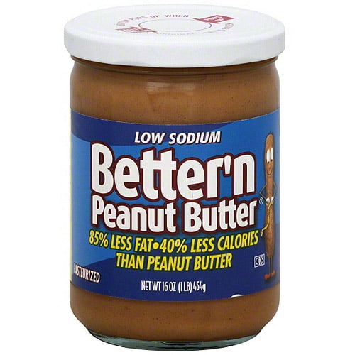 Better'n Peanut Butter Low Sodium Peanut Butter Spread, 16 oz (Pack of