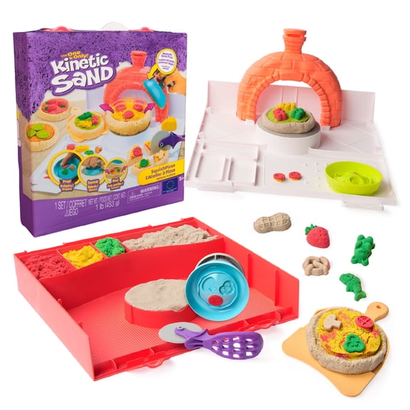 Kinetic Sand, SquishPizza Activity Playset with 1lb Play Sand & 5 Tools