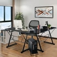 thumbnail image 4 of Costway L-Shape Computer Desk PC Wood Laptop Table Workstation Corner Office Black, 4 of 8