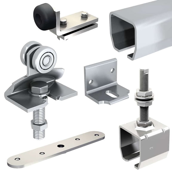 Sliding exterior door hardware kit - 76-inch galvanized steel track for 1 door up to 2-3/8" thick and 310lbs - SLID'UP 2000