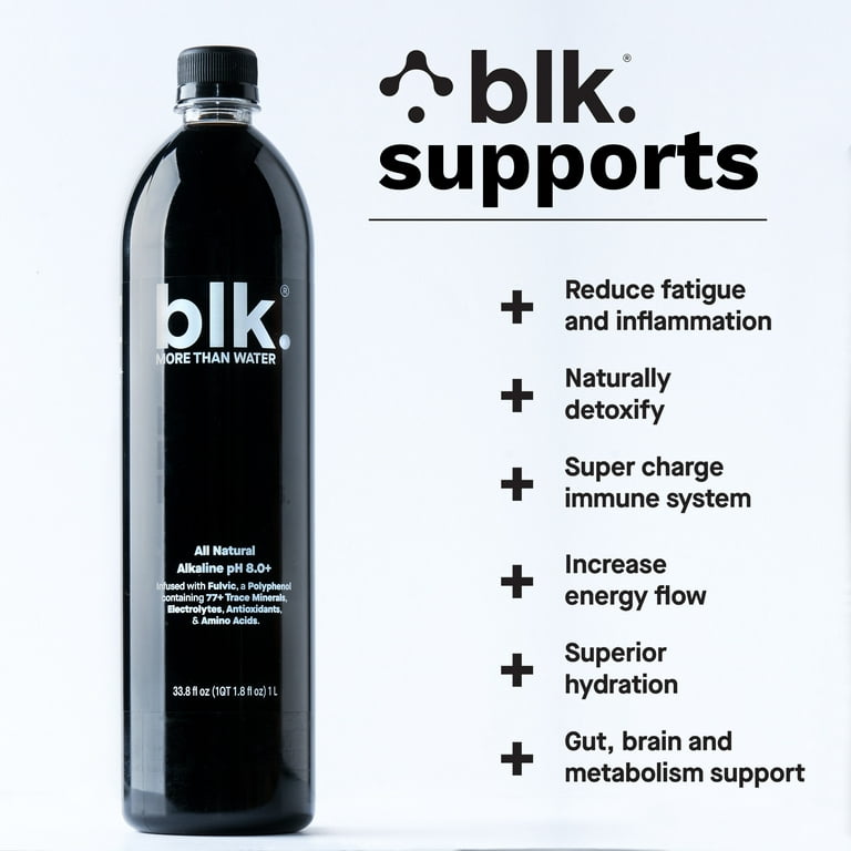 blk. Natural Mineral Alkaline Water, ph8+ Bioavailable Fulvic & Humic Acid  Extract, 16.9oz 12pk –