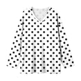 thumbnail image 7 of CHGBMOK Women's Plus Size Polka Dot Tops Long Sleeve V Neck T-shirts Basic Dressy Casual Blouses, 7 of 7