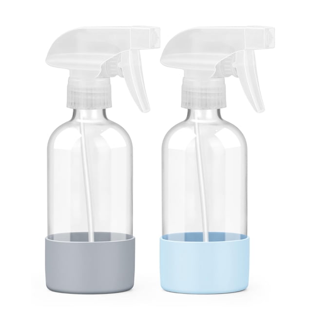 Botellas de aerosol de vidrio Worldgsb de 240 ml con funda de silicona, paquete de 2