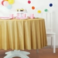 thumbnail image 2 of Round 84" Gold Plastic Table Cover, by Way To Celebrate, 2 of 6